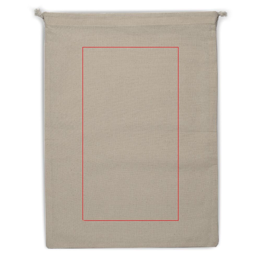 Herbruikbaar groente & fruit zakje OEKO-TEX® katoen ecru 30x40cm — drukvlak groot vlak op voorkant