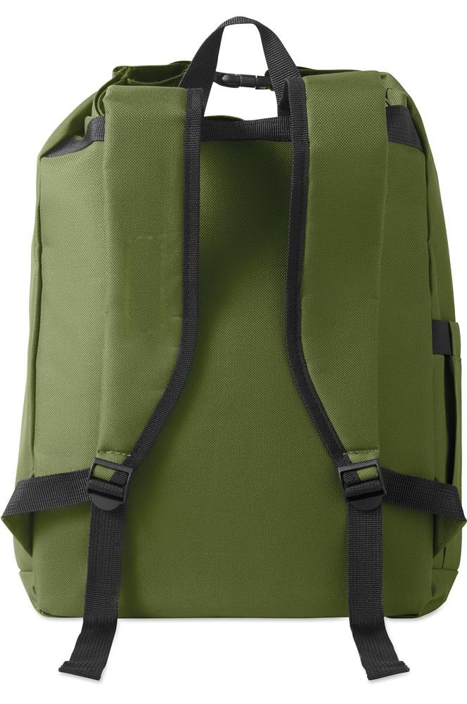 UNITON - 15" rolltop laptop rugzak — drukvlak schouder band rechts