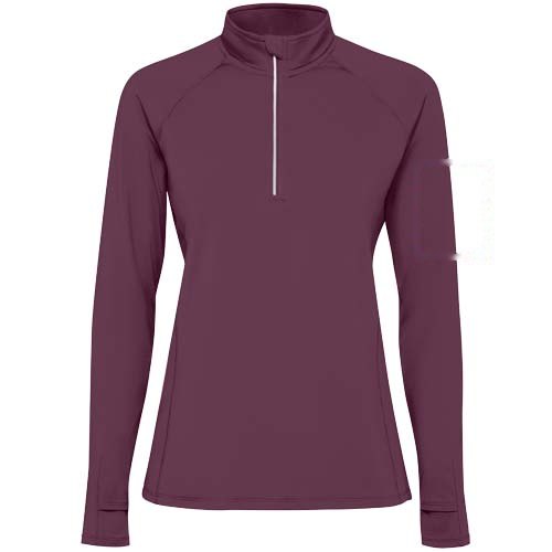 Estambul 200 g/m² damessweater met lange mouwen en halve rits — drukvlak linker bicep