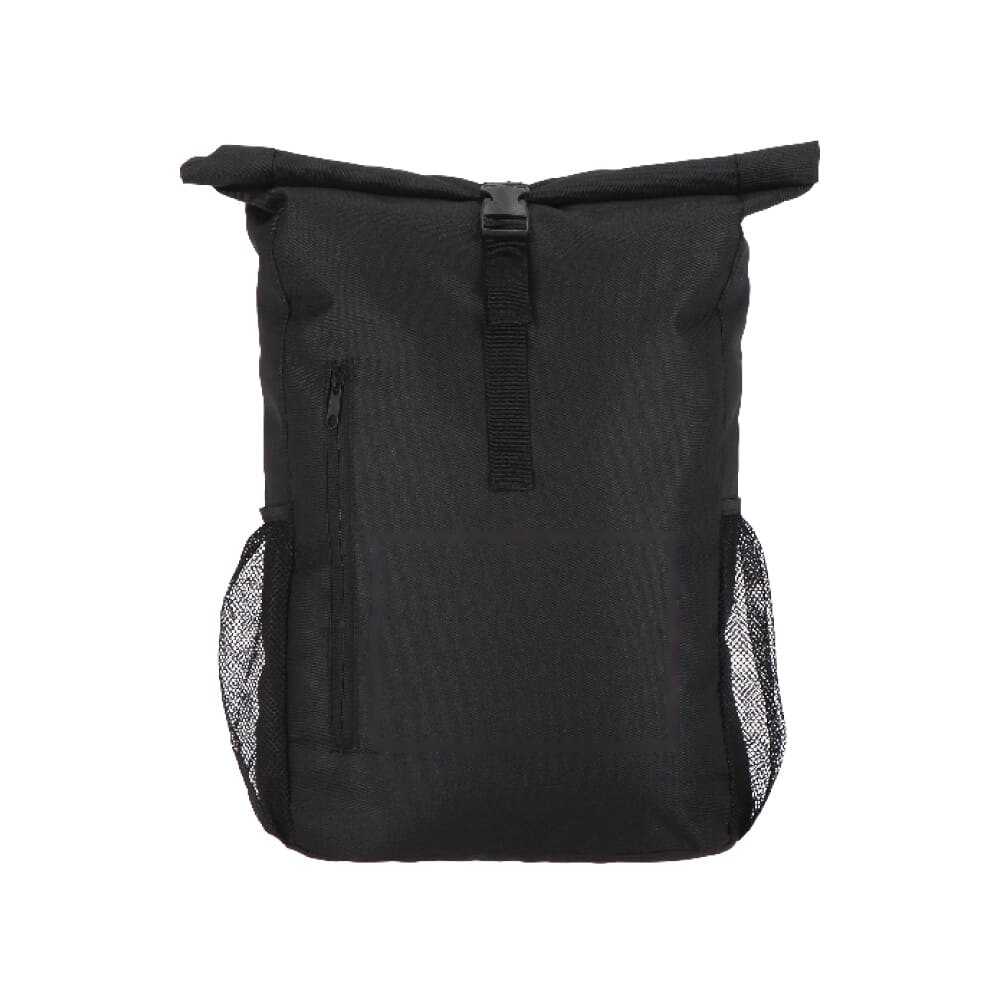 R-PET 600D Rolltop fietsrugzak 20L — drukvlak voorzijde