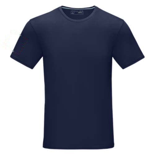 Azurite heren T-shirt met korte mouwen biologisch textiel — drukvlak rechter bicep