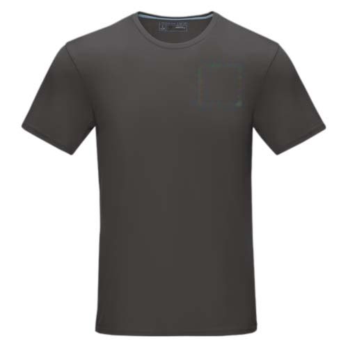 Azurite heren T-shirt met korte mouwen biologisch textiel — drukvlak linker borst