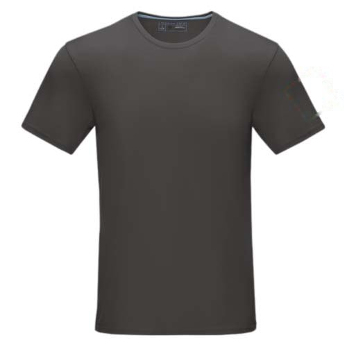 Azurite heren T-shirt met korte mouwen biologisch textiel — drukvlak linker bicep