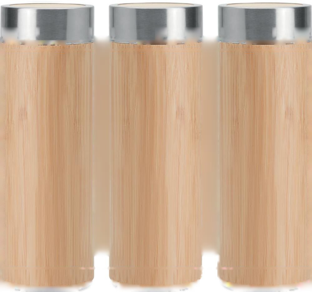 BATUMI - Dubbelwandige bamboe fles 400ml — drukvlak drukvlak 1