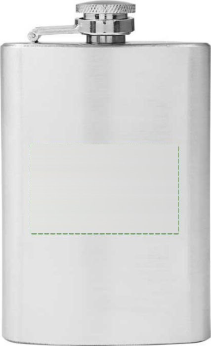 Heupflacon Ingrid | Rvs | 100 ml — drukvlak zijkant