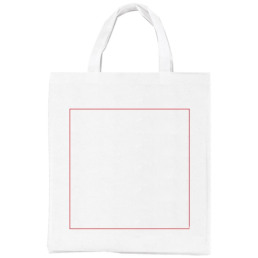 Draagtas non-woven wit 75g/m² — drukvlak midden op de tas