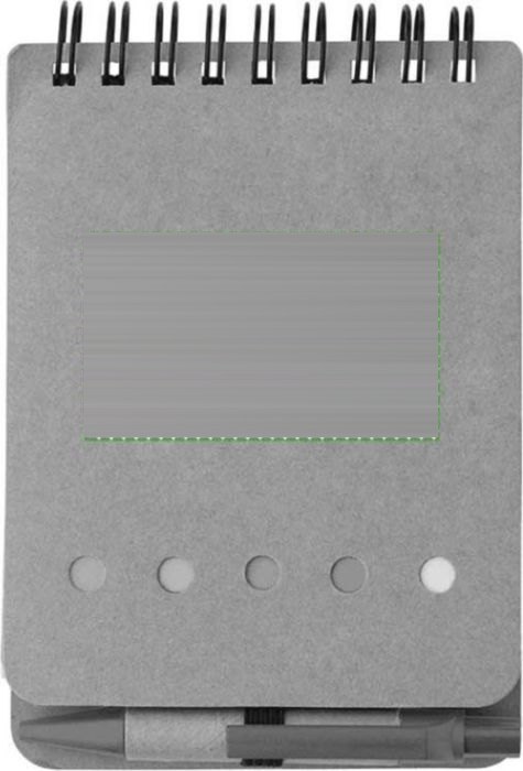 Kartonnen memoblaadjeshouder Rodrigo — drukvlak voorzijde