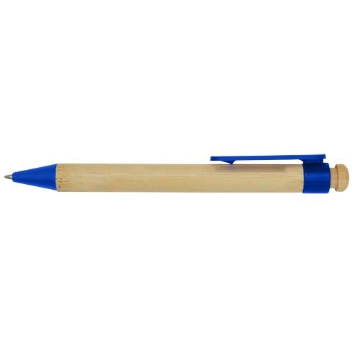 Rattan balpen van bamboe en gerecycled plastic (zwarte inkt) — drukvlak romp