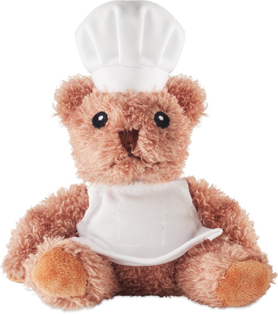 TEDDCHEF - Pluche teddybeer chef-kok — drukvlak voorzijde