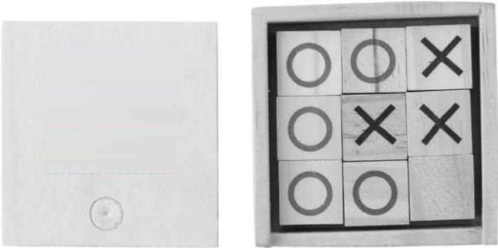 Boter-kaas-en-eieren-spel Alessio | Grenenhout — drukvlak op deksel