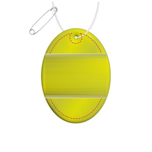 RFX™ H-12 ovale reflecterende pvc hanger — drukvlak voorkant (op reflecterende laag)