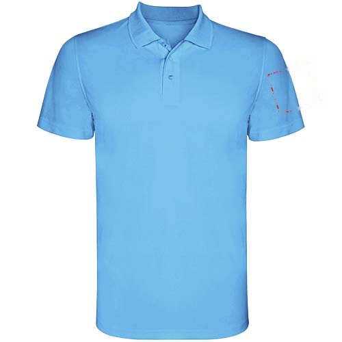 Monzha 150 g/m² sportpolo met korte mouwen voor heren — drukvlak linker bicep