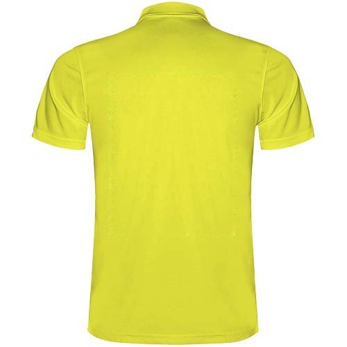 Monzha 150 g/m² sportpolo met korte mouwen voor heren — drukvlak impact hoog op de achterzijde