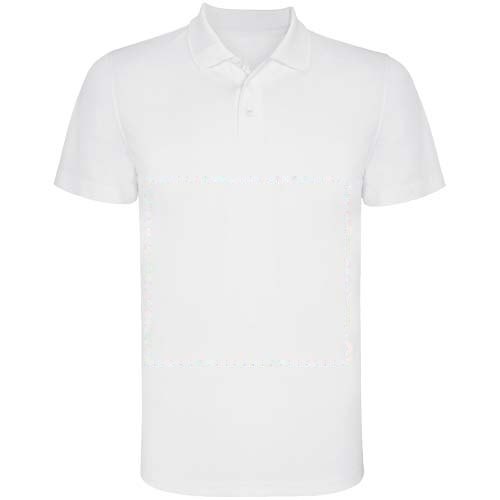 Monzha 150 g/m² sportpolo met korte mouwen voor heren — drukvlak impact volledige voorzijde