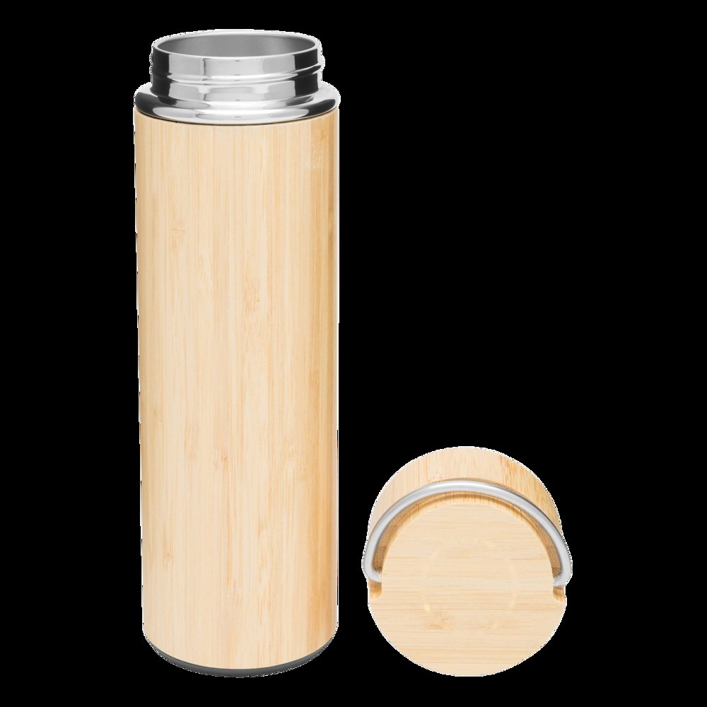 BAMBOO HOT - Isoleerfles — drukvlak gecentreerd op de deksel