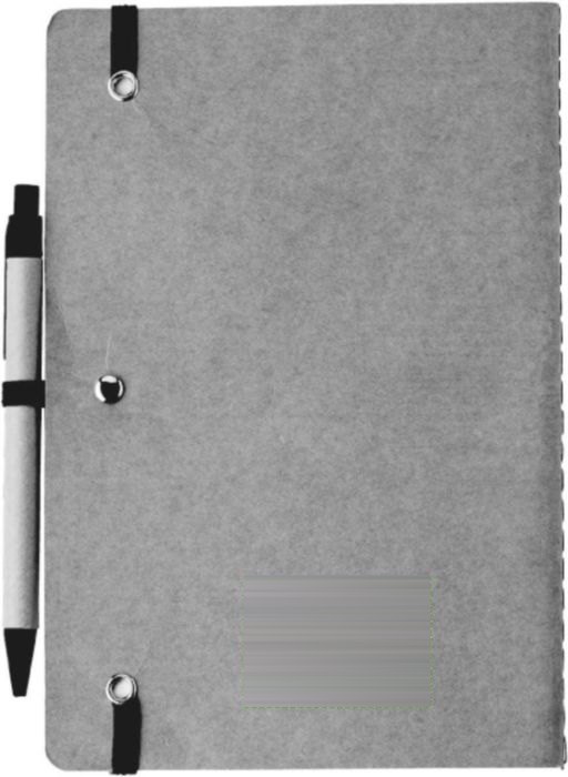 Notitieboek Theodore | Gerecycled | A5 | Blanco — drukvlak achterzijde