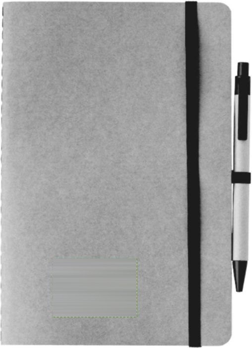 Notitieboek Theodore | Gerecycled | A5 | Blanco — drukvlak voorzijde
