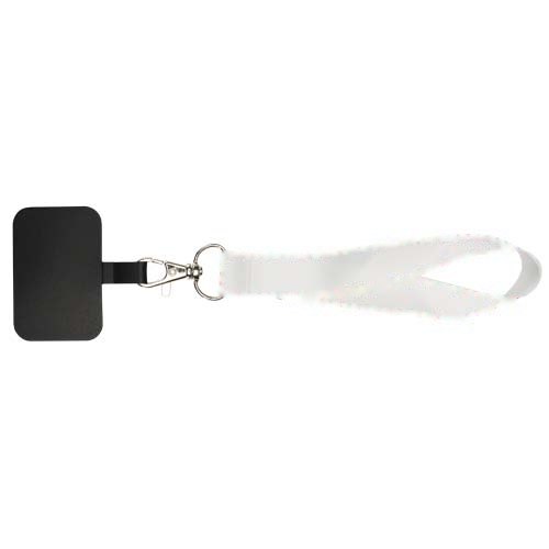 Gaby RPET sublimatie mini lanyard met telefoonhouder — drukvlak rondom, rug