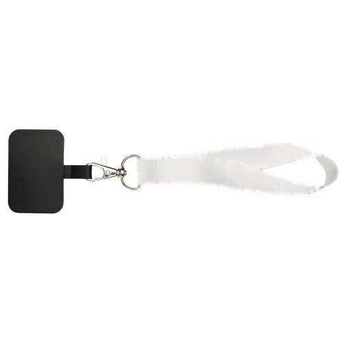 Gaby RPET sublimatie mini lanyard met telefoonhouder — drukvlak rondom, voor