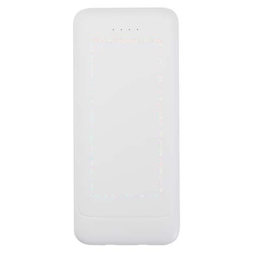 Adhil powerbank van 10.000 mAh 10 W van gerecycled plastic met 2 ingebouwde kabels — drukvlak voorzijde