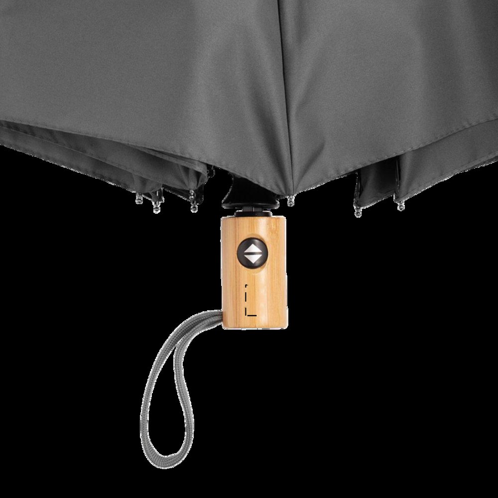CALYPSO - Stormvaste, automatisch te openen- en sluiten pocketparaplu — drukvlak gecentreerd van de onderzijde van handvat