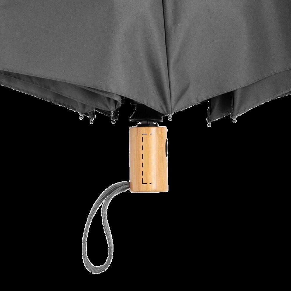CALYPSO - Stormvaste, automatisch te openen- en sluiten pocketparaplu — drukvlak gecentreerd op de links zijde van handvat
