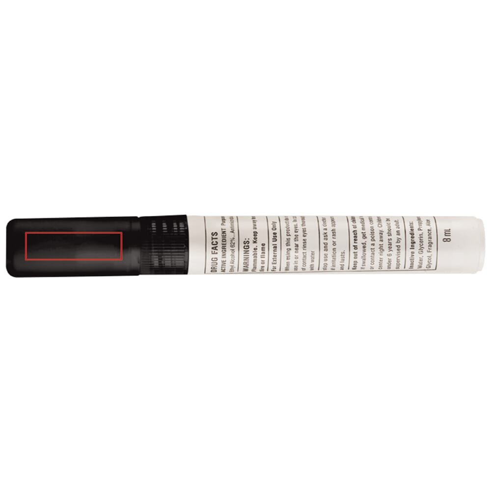 Hand cleaning spray 8m — drukvlak 180 graden onder de clip