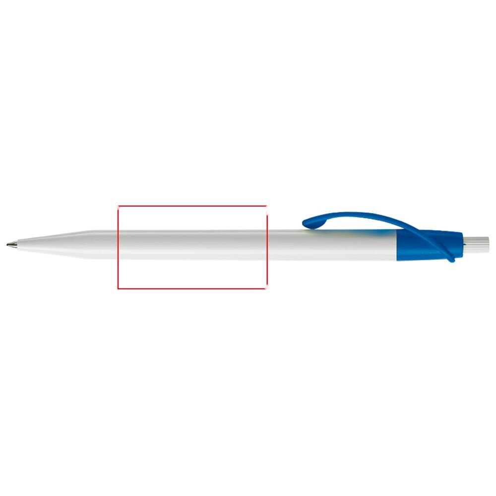 Balpen Cosmo hardcolour — drukvlak 90 graden van de clip