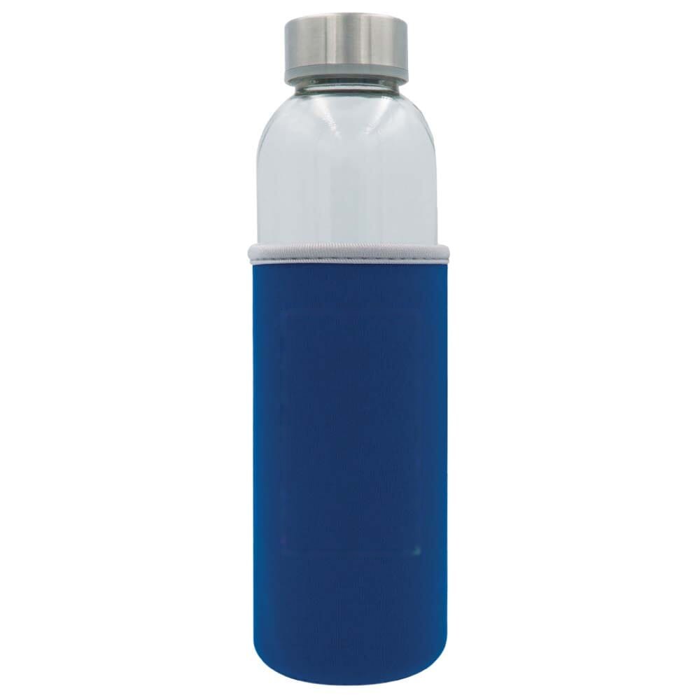 Waterfles glas met sleeve 500ml — drukvlak op de hoes voorzijde