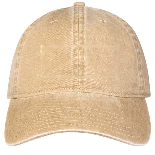 Grafton 270 g/m² 6 panel gewassen cap — drukvlak voorzijde