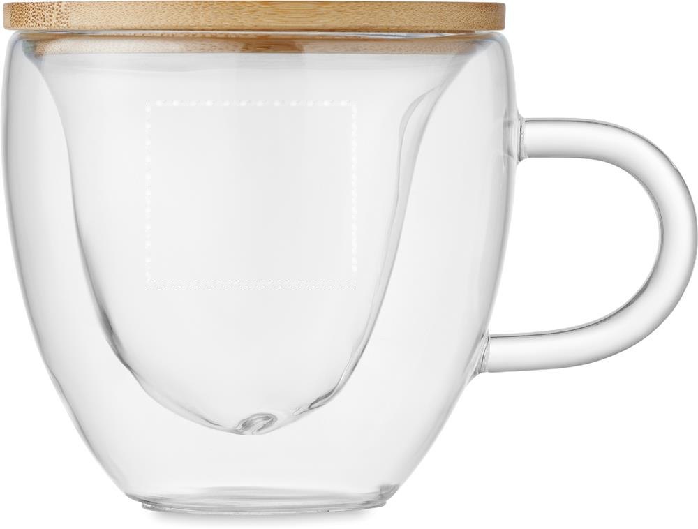CORAMUG - Dubbelwandige borosilicaat mok — drukvlak rechtshandig
