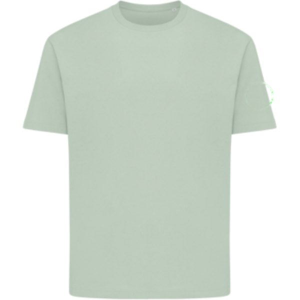 IQONIQ Teide gerecycled katoen t-shirt — drukvlak mouw links