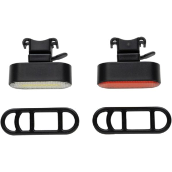 Lumino RCS rplastic USB-oplaadbare fietslamp set — drukvlak voorlicht