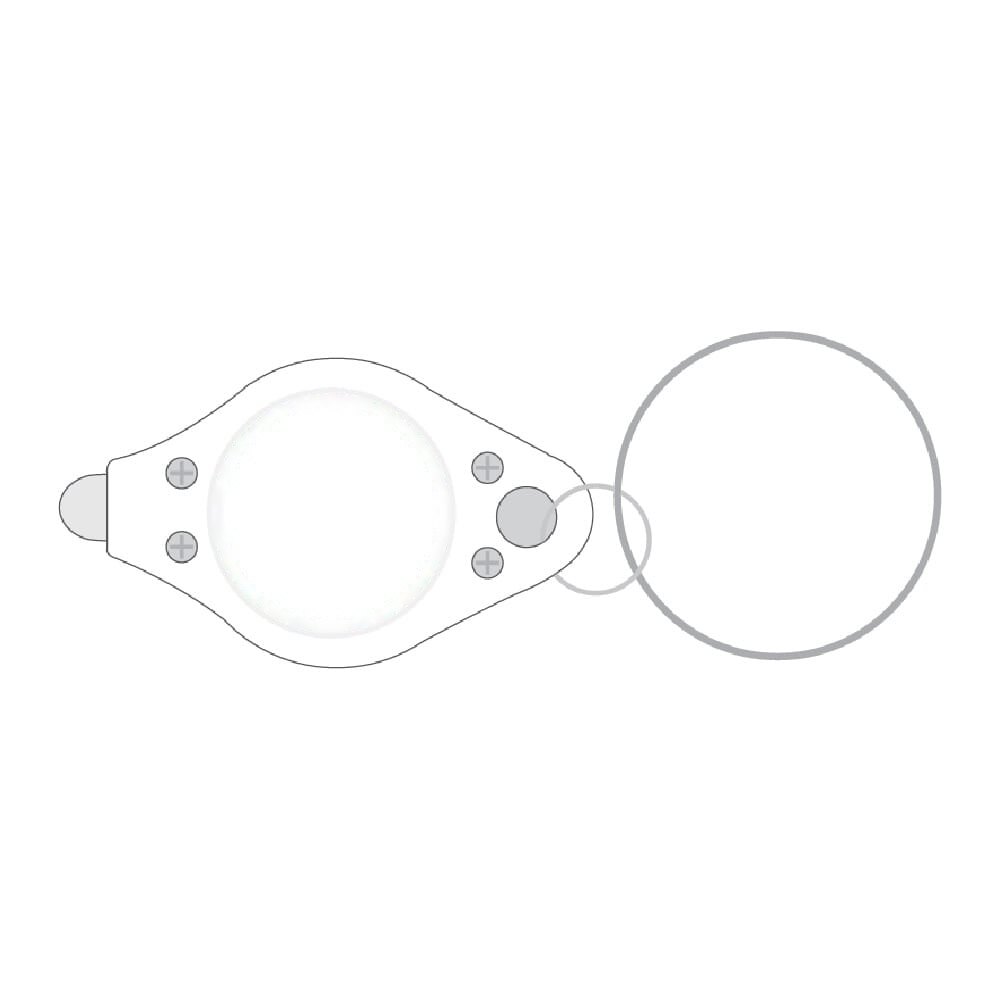 Sleutelhanger lamp — drukvlak zijde met schroef