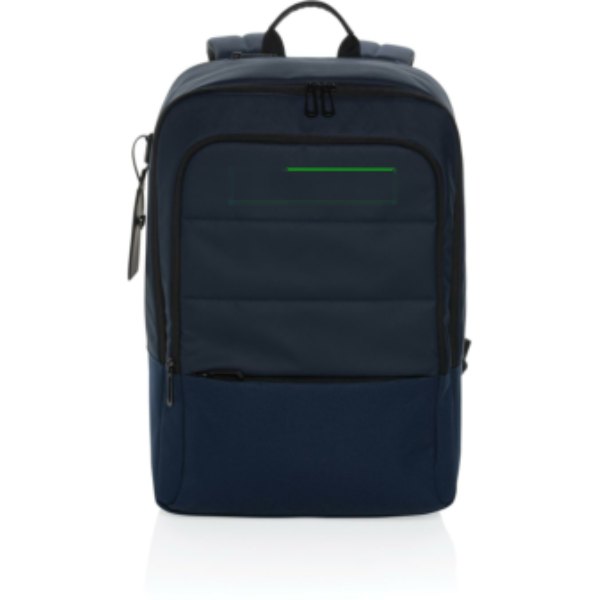 Armond AWARE™ RPET 15.6" deluxe laptoprugzak — drukvlak artikel voorzijde boven
