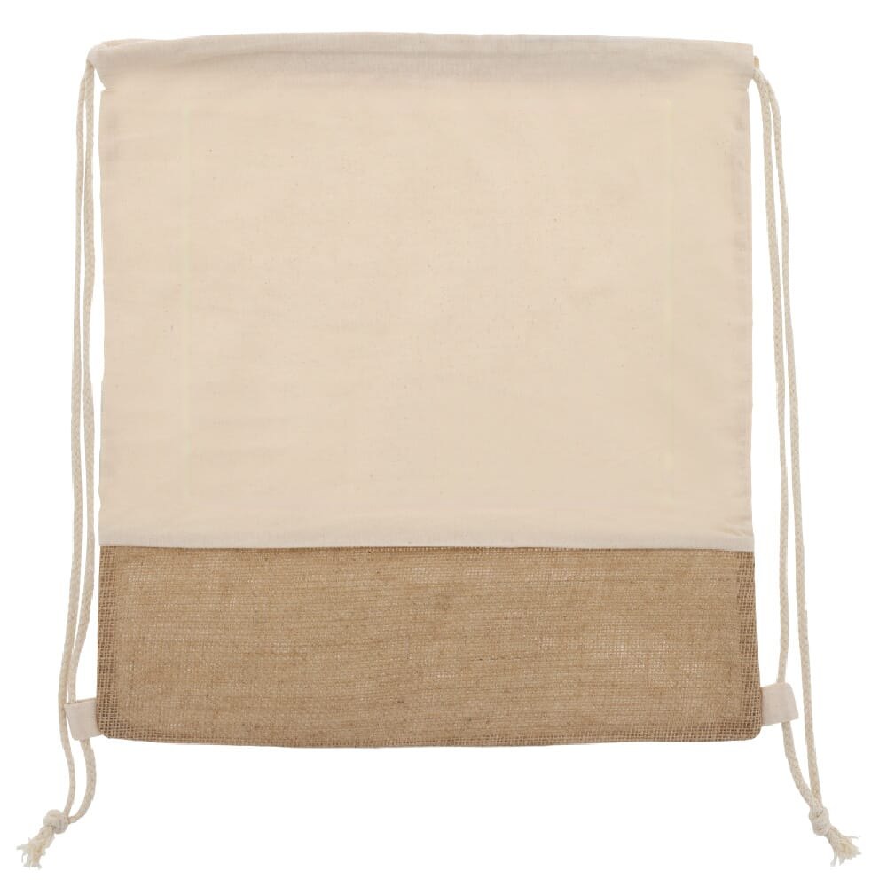 Trekkoord rugzak Kurk met katoenen koord 38x41cm — drukvlak voorzijde