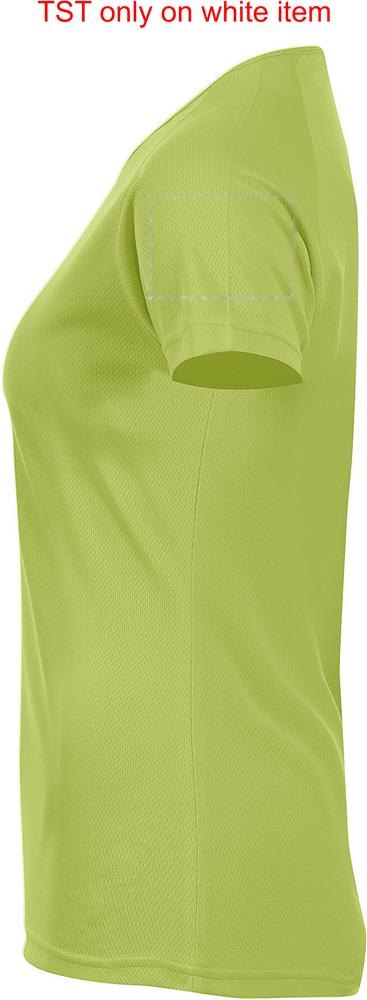 SPORTY WOMEN - SPORTYdames t-shirt 140g — drukvlak linkerarm