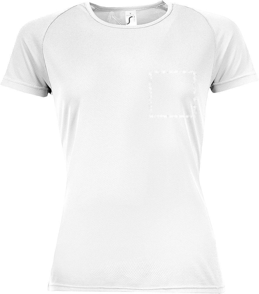 SPORTY WOMEN - SPORTYdames t-shirt 140g — drukvlak borst
