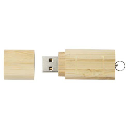 Bamboe USB 2.0 met sleutelring — drukvlak voorzijde