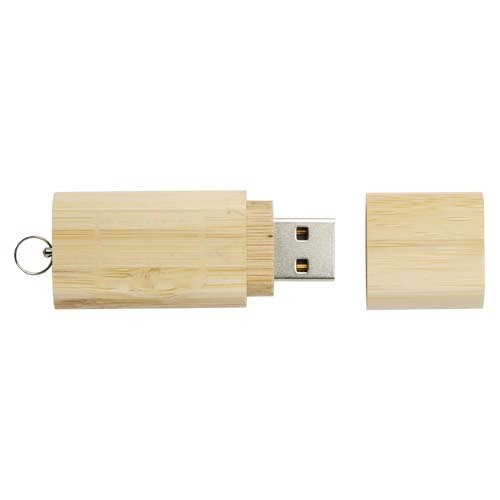 Bamboe USB 2.0 met sleutelring — drukvlak achterzijde