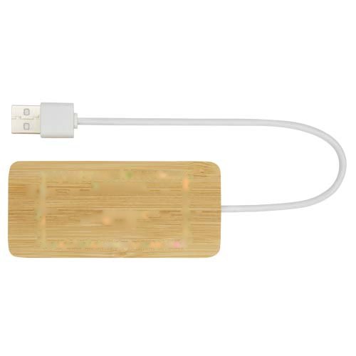 Tapas USB hub van bamboe — drukvlak voorzijde