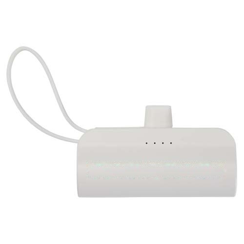 Alnair Type-C powerbank van 5000 mAh 10 W van gerecycled plastic met ingebouwde klapstandaard en 2 in 1 kabel — drukvlak voorzijde