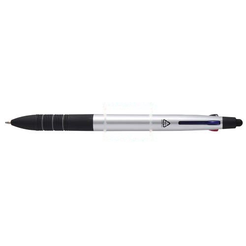 Trine 3-in-1 RCS gerecycleerde balpen met stylus — drukvlak rondom