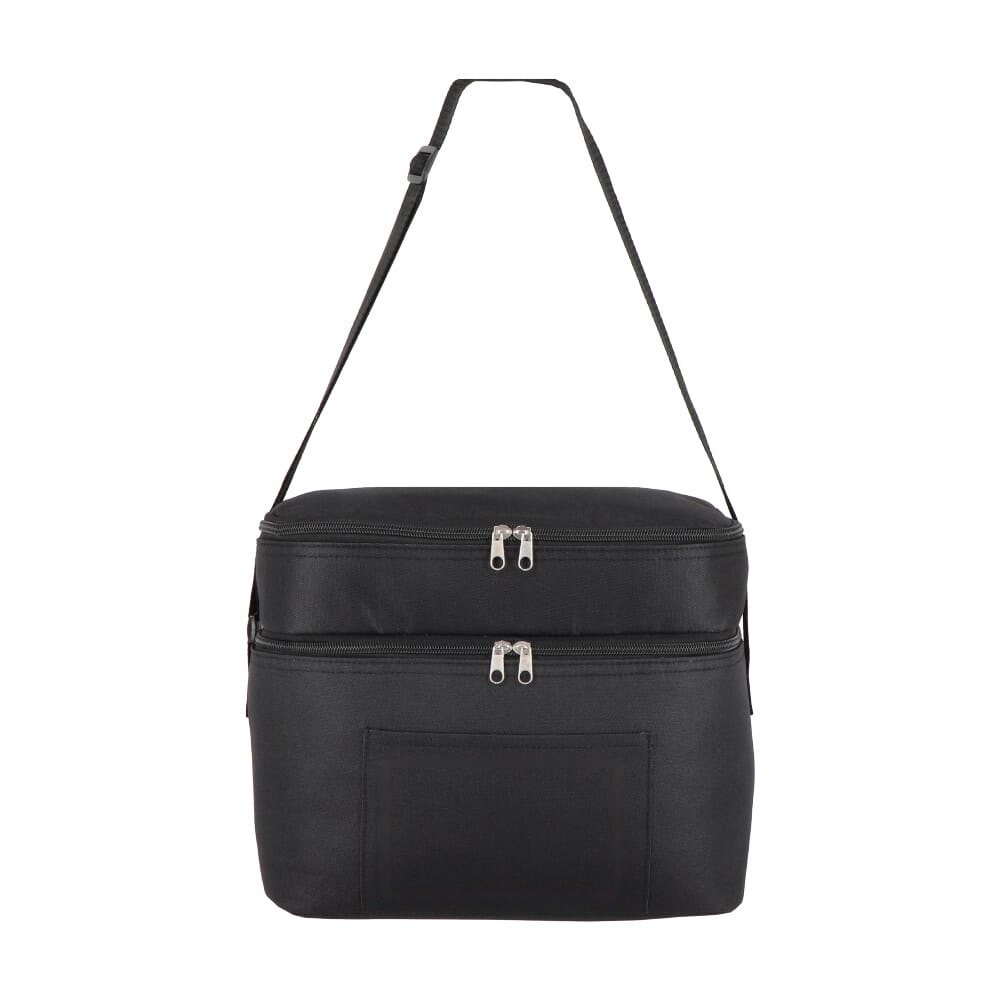 R-PET 600D koeltas met dubbele compartimenten, 30 x 20 x 24 cm, 12L — drukvlak op het vak