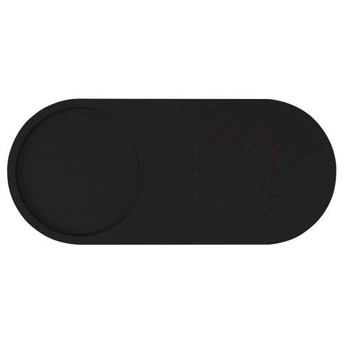 SCX.design W17 draadloos oplaadstation van 10 W met oplichtend logo en potloodhouder van bamboe — drukvlak voorzijde