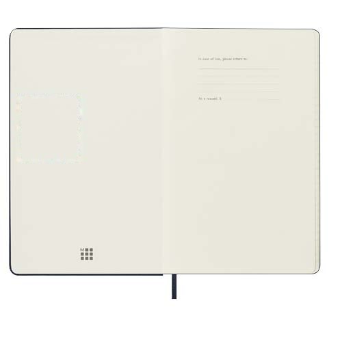 Moleskine dag-agenda voor 12 maanden met harde kaft — drukvlak binnenzijde