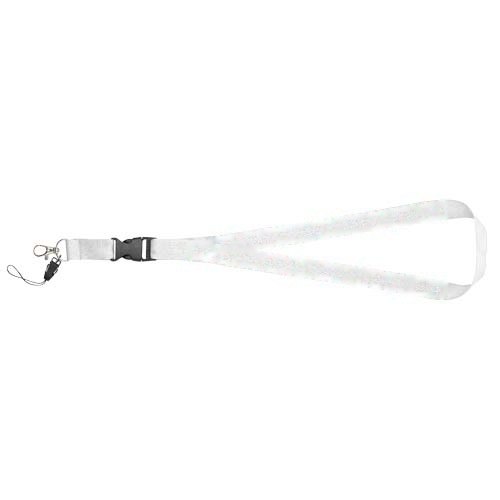 Sagan lanyard met afneembare gesp en telefoonhouder — drukvlak beide straps