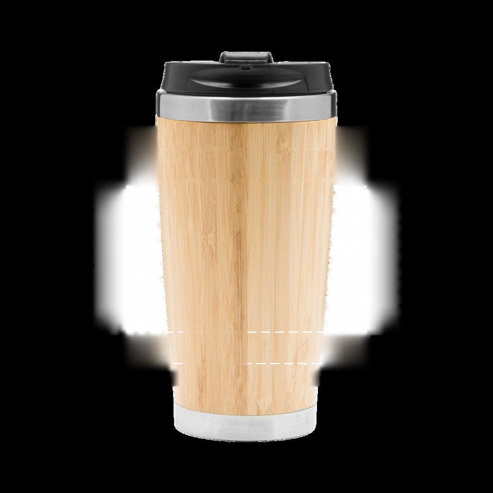 TAKE BAMBOO - Isoleerbeker — drukvlak gecentreerd op de fles