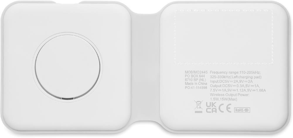 FLIP - 2-in-1 opvouwbare lader 15W — drukvlak achterkant rechts boven