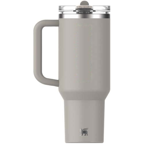 Stanley Quencher® ProTour 1180 ml gerecycled roestvrijstalen geïsoleerde beker met openklapbare deksel — drukvlak achterzijde